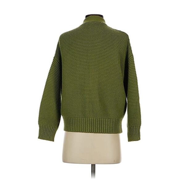 Alex Mill Nico Green Chunky Knit Sweater Cardigan Academia Preppy Small - Picture 3 of 5